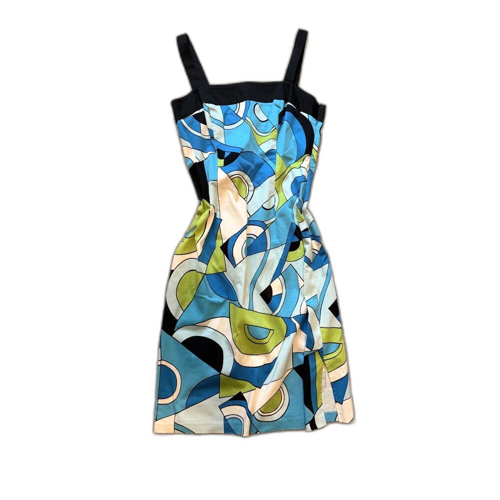 Vintage Aqua + Green Fitted Dress